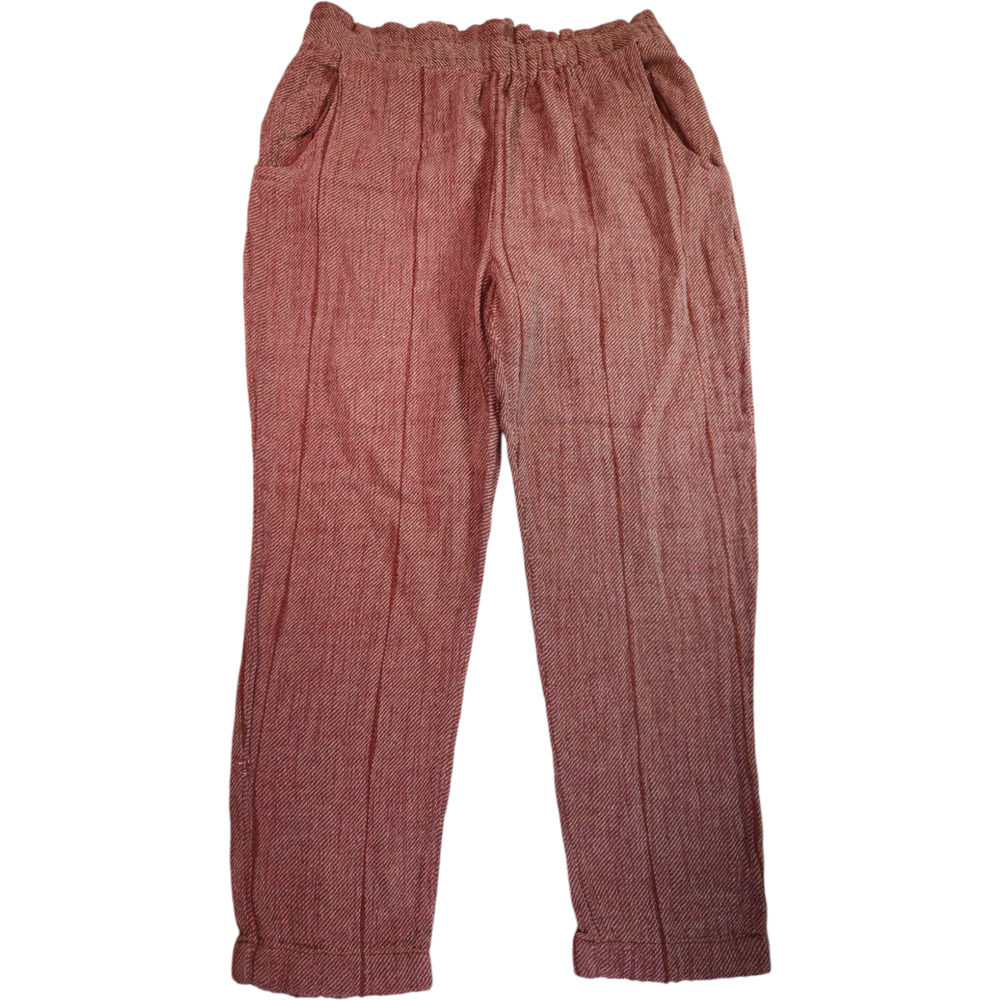 Free People Womens Red White Coral Knit Pull-On Sweatpants Size 4 Loose Fit
